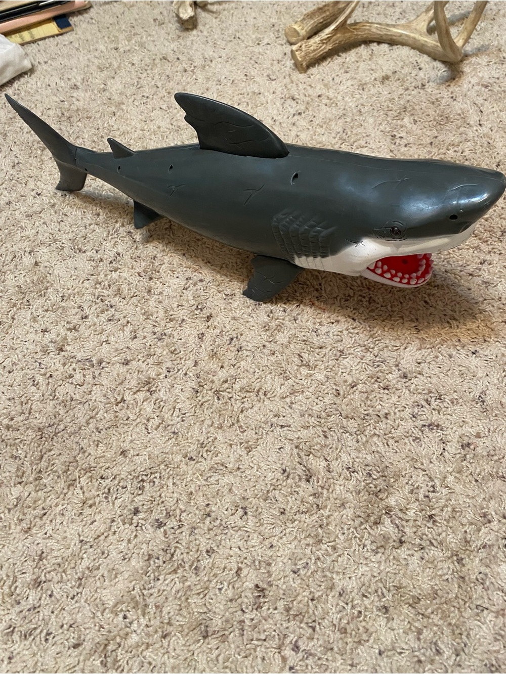 Large 20” Gray Shark Action Figure Toy for Kids - Realistic Ocean Play